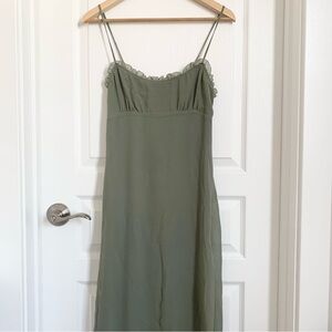 Aritzia wilfred Olive Green Midi Dress